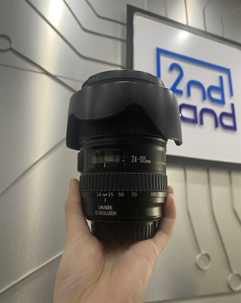 Lens Canon EF Lens 24-105mm - 1:4L 77mm IS USM - 99% - Kèm 2 cáp + Fillter Maruml