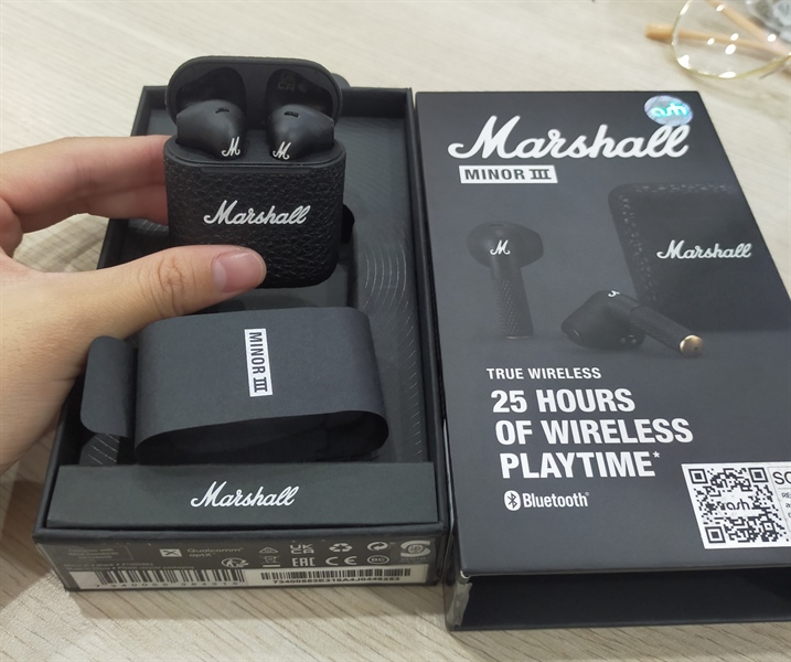 Tai Nghe Marshall Minor 3 - Đen - Fullbox - Tem Ash - 99%