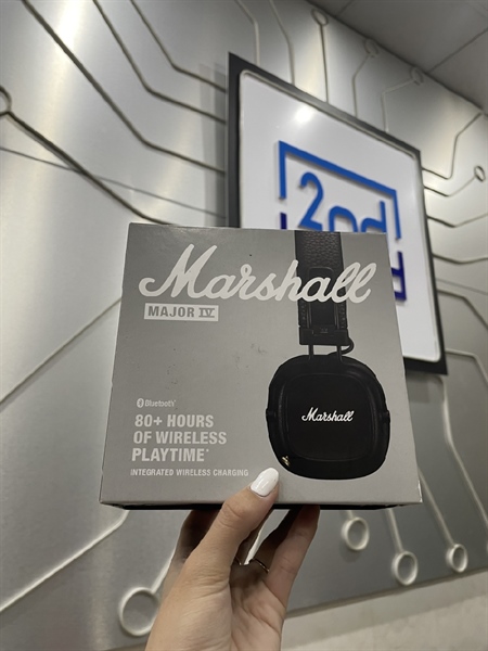 Tai nghe Marshall Major 4 - Màu Đen - Ngoại hình 98% - Fullbox Kèm túi + dây 3.5mm