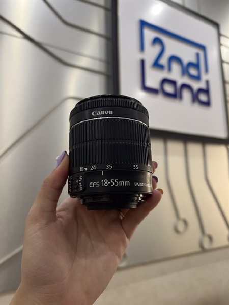 Lens Zoom Canon EFS 18-55mm - 1:3.5-5.6 IS STM - Macro 0.25m/0.8ft - Màu Đen - Ngoại hình 97%
