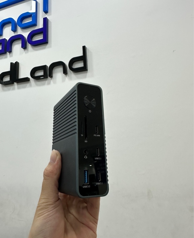 ACASIS trạm kết nối để bàn USB‑C 15 trong 1 cho laptop USB‑C, màn hình HDMI 4K, DP 4K/60 Hz, 2× USB 3.1 10 Gbps, thẻ SD/TF, âm thanh, RJ45, dành cho Mac và Windows, mã DS 7A15 - Màu xanh - Ngoại hình 98% - FullBox