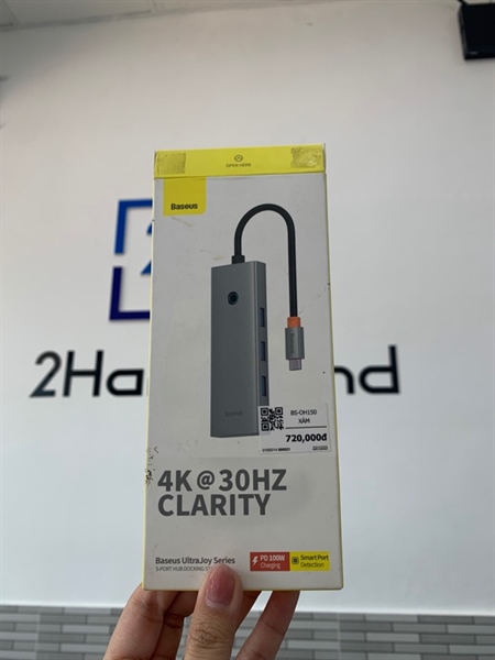 Adapter chuyển đổi USB C 5 in 1 Baseus UltraJoy BS-OH150 - Màu xám - Ngoại hình: 98% - Fullbox