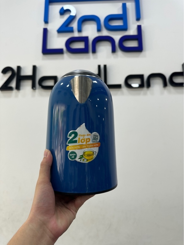 Ấm đun siêu tốc Sunhouse SHD1382B - Màu xanh - Ngoại hình 97% - Trầy, ruột ấm rỉ sét nhẹ - Kèm nguồn