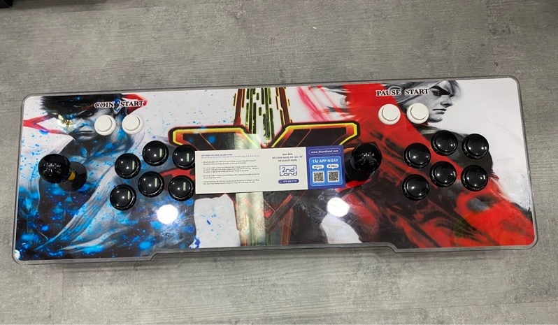 Bàn chơi game thùng ( arcade stick console ) kiểu dáng Street Fighter Pandora Box - Màu đen - Ngoại hình: 97% - Trầy xước - Kèm nguồn - HDMI