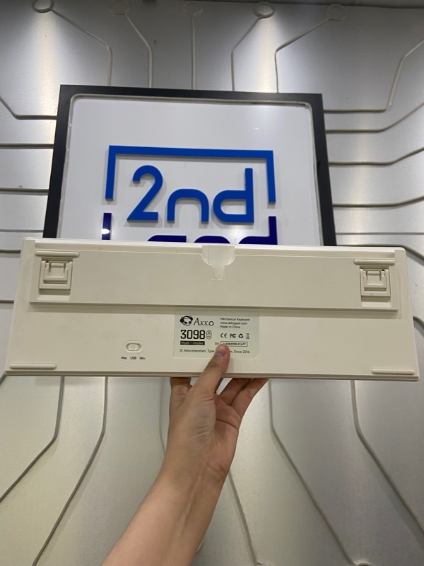 Bàn phím Akko 3098B Plus - Màu trắng - Ngoại hình: 97% - Kèm Box + dây + receiver 2