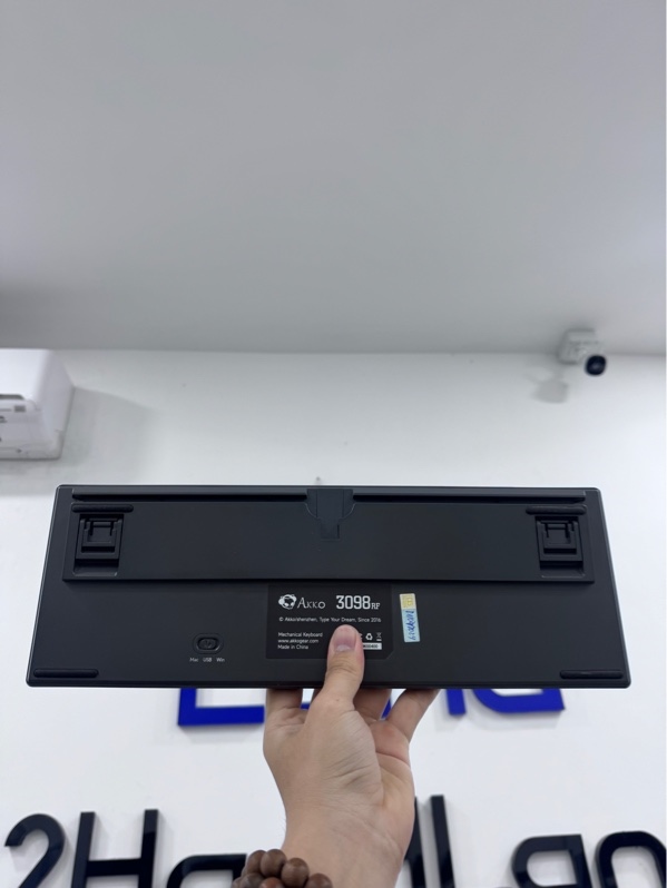 Bàn phím Akko 3098RF - 2 mode dây, receiver - Màu xám - Ngoại hình 97% - Viền cấn, trầy xước - Kèm box, receiver, cáp linh kiện