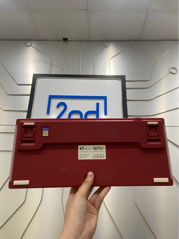 Bàn Phím Akko 5075B Plus - 2 MODE ( Dây, Receiver) - Màu đỏ - Ngoại hình: 97% - Tróc sơn - Kèm Box , Dây, Receiver