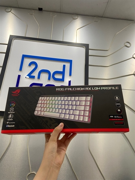 Bàn phím Asus Rog Frlchion RX Low Profile - 2 Mode: 2.4Hz/Bluetooth - Màu trắng - Ngoại hình: 98% - Kèm Box ( thiếu dây Dongle)