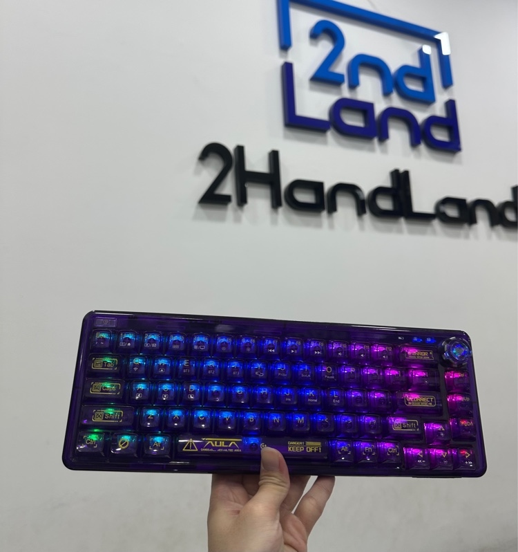 Bàn phím Aula F68 - 3 mode - Màu tím - Ngoại hình 97% - Fullbox