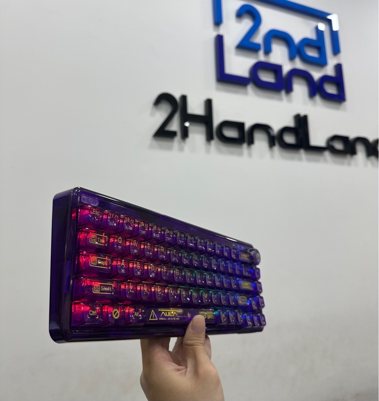 Bàn phím Aula F68 - 3 mode - Màu tím - Ngoại hình 97% - Fullbox