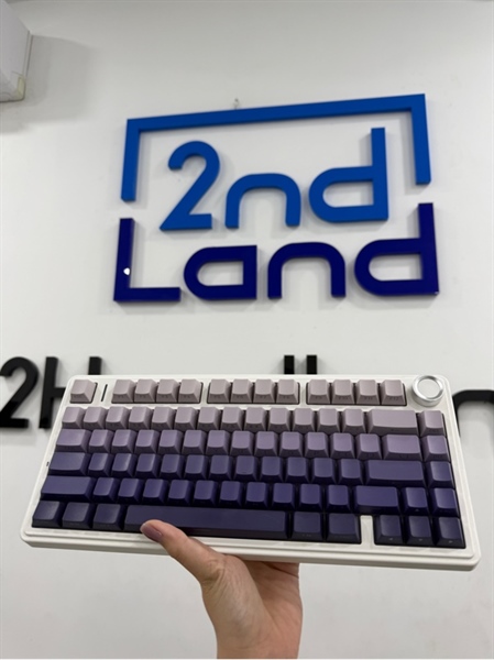 Bàn phím Aula F75 - 3 mode - Màu trắng - Ngoại hình 98% - Keycap tím - Kèm receiver