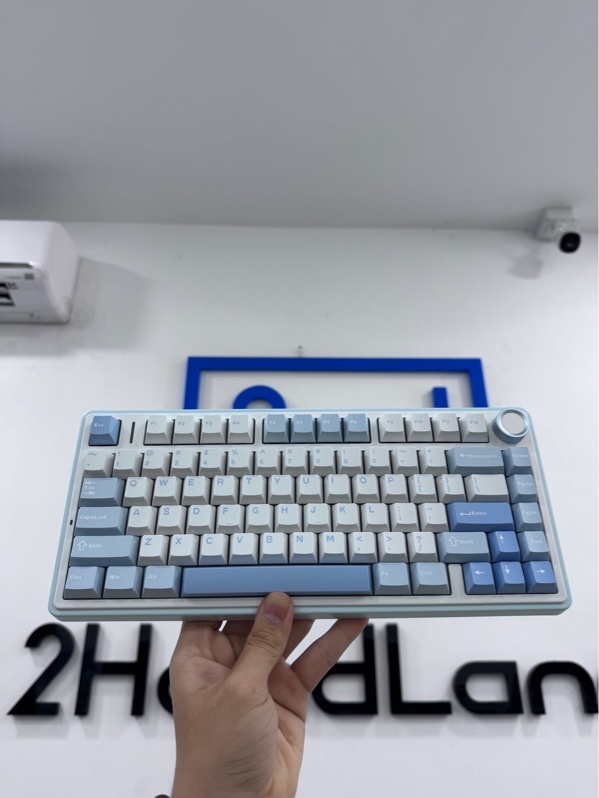 Bàn phím Aula F75 - 3 mode - Màu trắng xanh - Ngoại hình 99% - Fullbox - Còn BH đến 27/09/2028