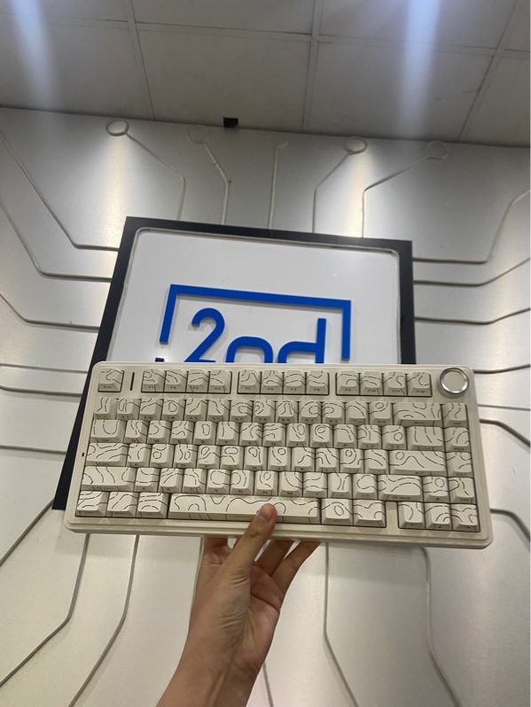 Bàn phím AULA F75 - RGB - Switch xanh nhạt - 3 mode : 2.4/dây/Bluetooth - Màu trắng - Ngoại hình: 98% - Kèm dây kết nối