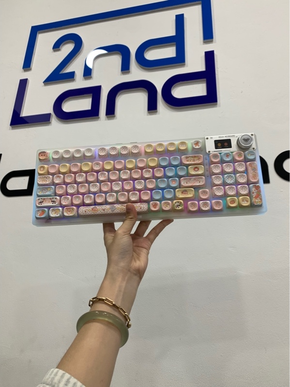 Bàn phím Aula F98 Pro - 3 mod - Màu trắng - Ngoại hình: 98% - Đã thay keycap - Body