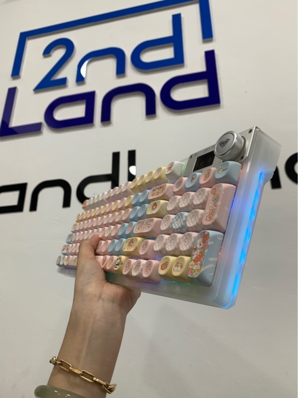 Bàn phím Aula F98 Pro - 3 mod - Màu trắng - Ngoại hình: 98% - Đã thay keycap - Body