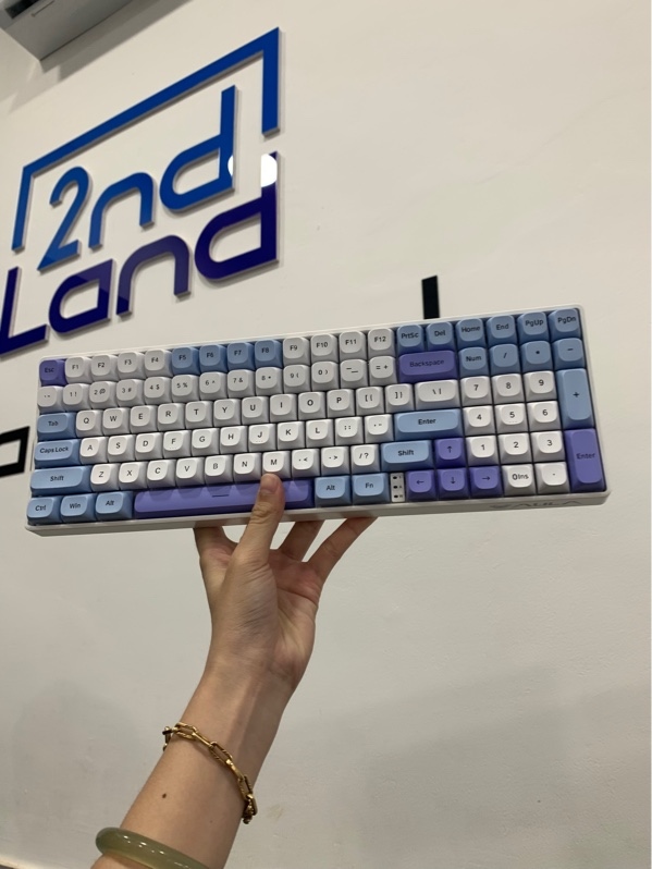 Bàn phím Aula S100 Pro - 3 mode - Màu xanh dương trắng tím - Ngoại hình: 98% - Fullbox