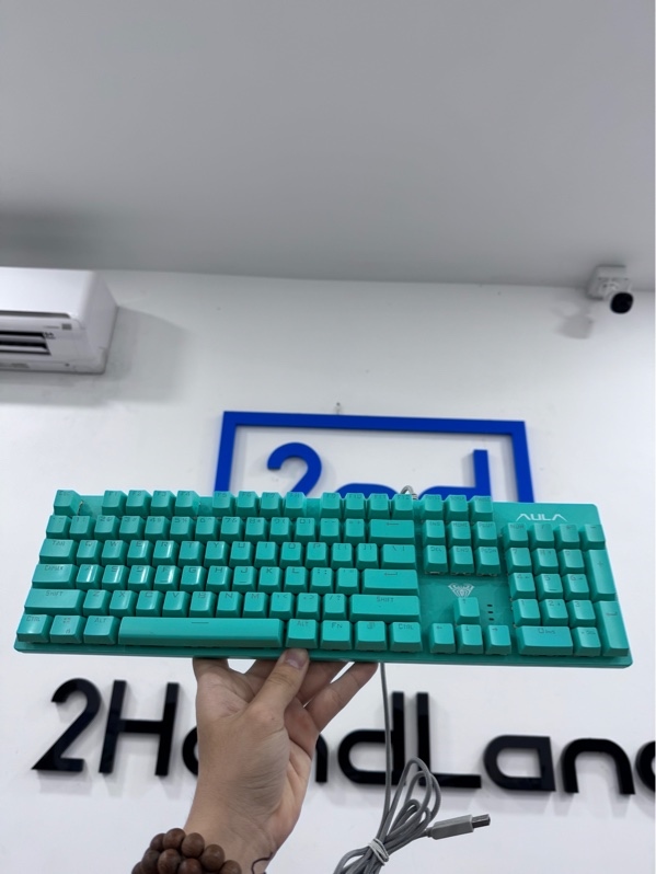 Bàn phím Aula S2022 - 1 mode dây - Màu xanh - Ngoại hình 97% - Phím mòn - Body