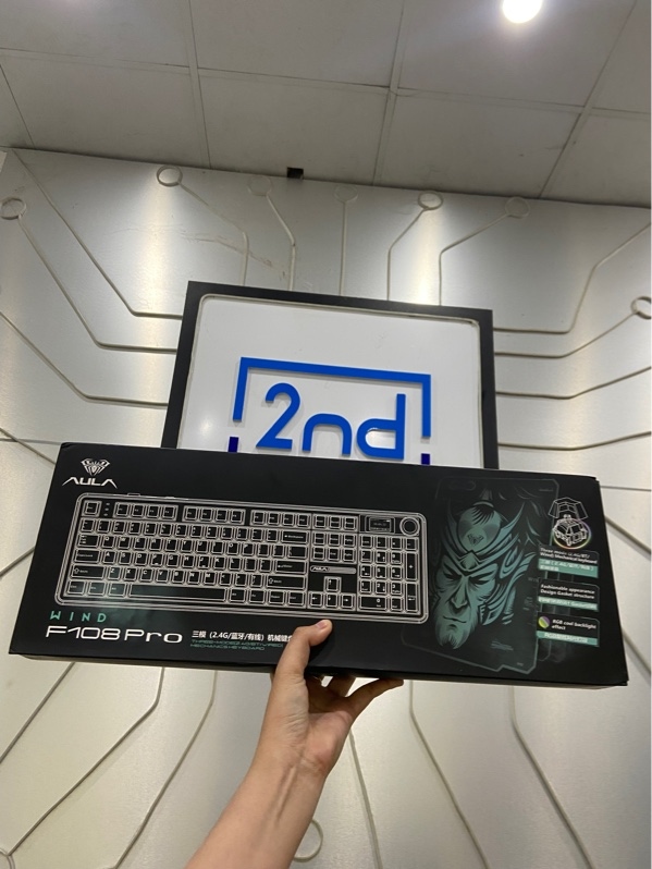Bàn phím Aula Wind F108 Pro - 3 Mode - Màu Mocha - Newseal