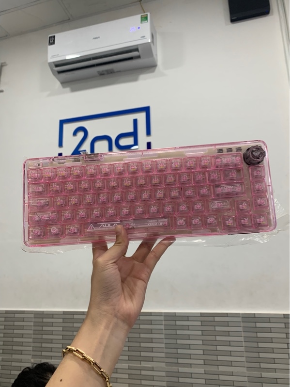 Bàn phím Aula wind F68 - 3 mode - Màu hồng - Ngoại hình: 98% - Fullbox