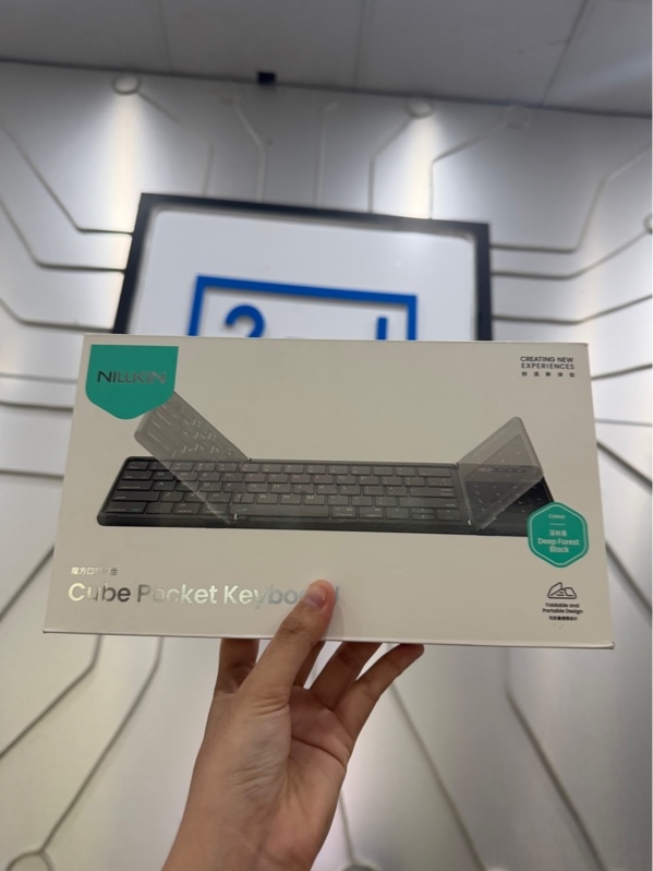 Bàn phím Bluetooth gấp gọn Nillkin Cube Pocket Keyboard NKF01 - 1 mode kết nối bluetooth - Màu đen - Ngoại hình: 98% - FullBox