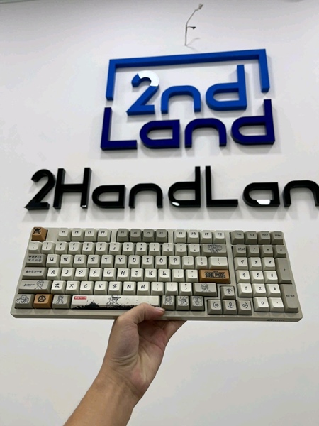 Bàn phím cơ AKKO 3098 - 1 mode: dây - Màu kem - Ngoại hình 97% - Kèm 7 keycaps thay thế