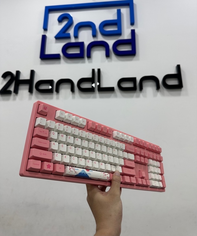 Bàn phím cơ AKKO 3108 V2 World Tour Tokyo - 1 mode : dây - Màu trắng hồng - Ngoại hình 98% - Fullbox