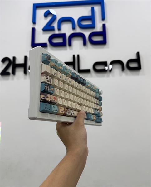 Bàn phím cơ Akko Mod 007BHE PC Joy Of Life - 3 mode : Receiver , dây , bluetooth - Màu trắng - Ngoại hình 97% - Kèm box + Receiver + Dây kết nối 1