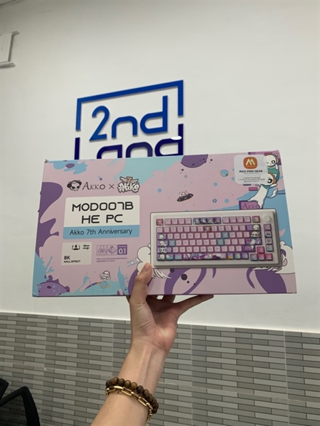 Bàn phím cơ Akko MOD007B PC HE 7th Anniversary - 3mode - Màu trắng hồng - Ngoại hình: 98% - Fullbox 3