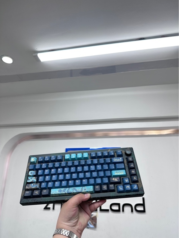 Bàn phím cơ AKKO MOD007v3 HE Year of Dragon - 1 mode usb-c - Rgb Switch cream yellow magnetic - Màu xanh - Ngoại hình 98% - Fullbox