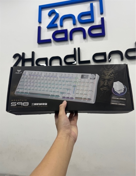 Bàn phím cơ AULA S98 - 3 mode - Màu trắng - Ngoại hình 97% - Kèm box + Reciver 3