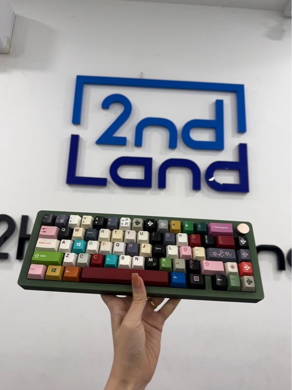 Bàn phím cơ Custom Weikav Sugar65 Aluminium CNC - 1mode dây - Màu xanh - Ngoại hình 97% - custom keycap - Kèm 1 bịch keycaps