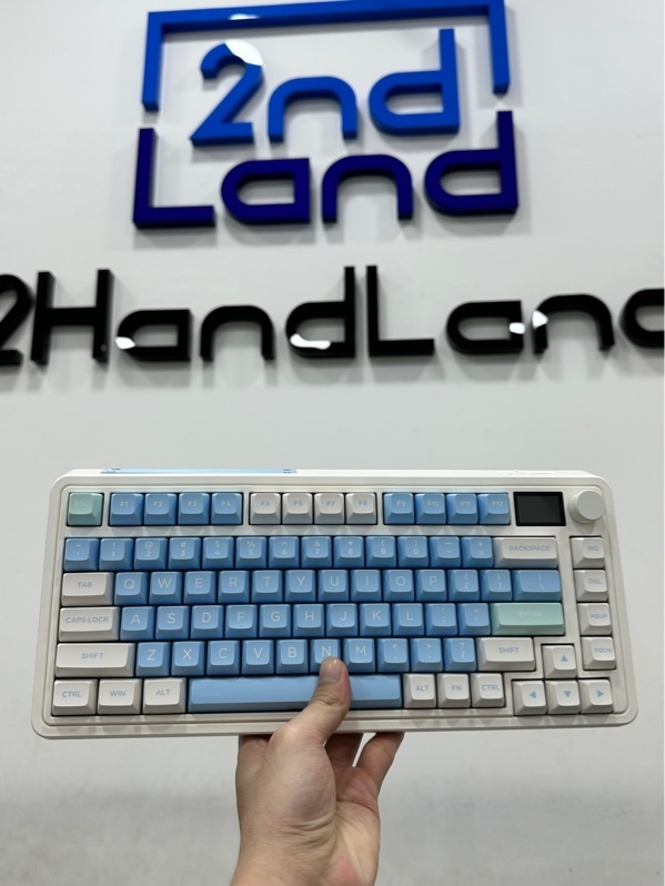 Bàn phím cơ FL-Esports CMK75 Lake Placid Blue - 3 mode : dây , receiver , bluetooth - Màu trắng xanh - Ngoại hình 97% - Kèm box xấu + Receiver + Dây kết nối