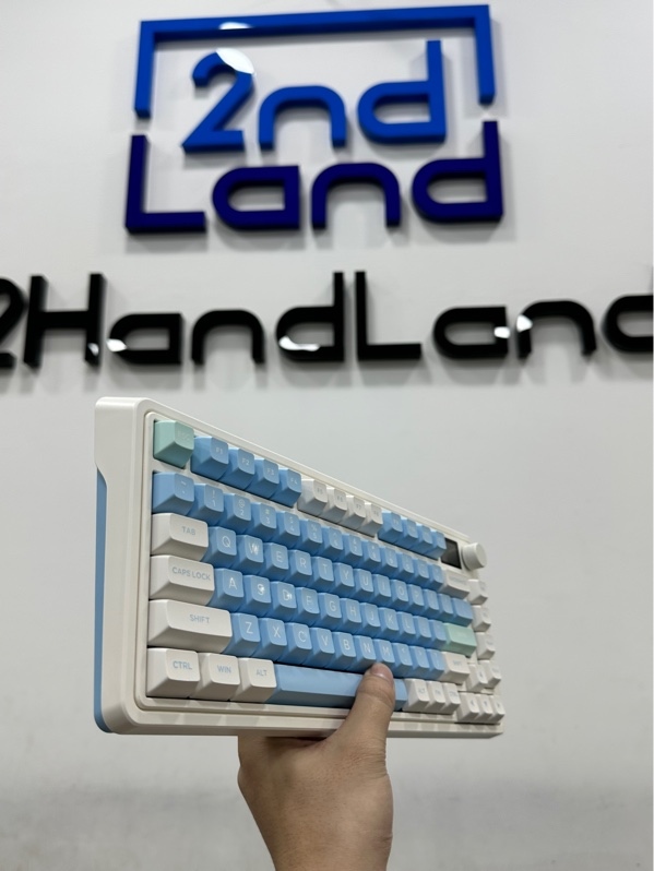 Bàn phím cơ FL-Esports CMK75 Lake Placid Blue - 3 mode : dây , receiver , bluetooth - Màu trắng xanh - Ngoại hình 97% - Kèm box xấu + Receiver + Dây kết nối
