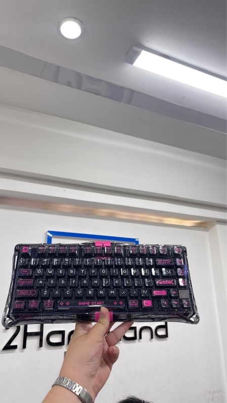Bàn phím cơ GravaStar Mercury V75 Lite - 1 mode dây - Màu đen trong suốt - Có LED - Ngoại hình 98% - Kèm box, dây