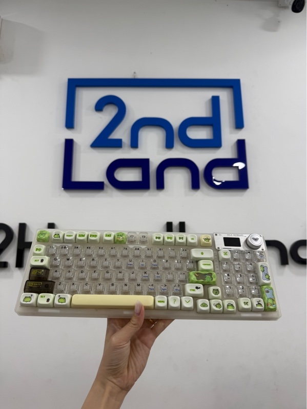 Bàn phím cơ không dây AULA F98 PRO RGB - 3 model - Màu trắng - Ngoại hình 97% - đã thay keycap - Kèm receiver