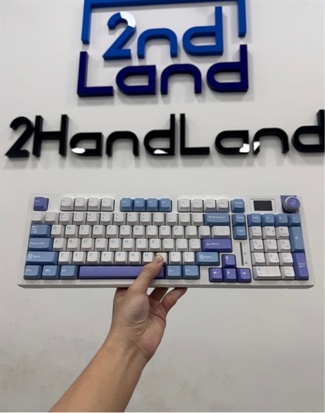 Bàn phím cơ không dây AULA S98 Pro - 3 mode : Dây , receiver , bluetooth - Màu trắng - Ngoại hình 98% - Kèm dây + Receiver