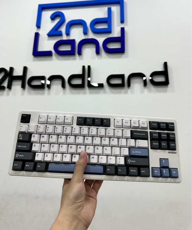 Bàn Phím Cơ Không Dây LINKY 87 PRO - 3mode - màu trắng - Ngoại hình 97% - Kèm reciver + Dây kết nối