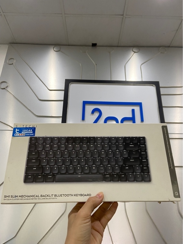Bàn phím cơ không dây Satechi SM1 Slim - 3 mode kết nối ( bluetooth, dây, receiver) - Màu đen - Ngoại hình: 98% - Kèm Box