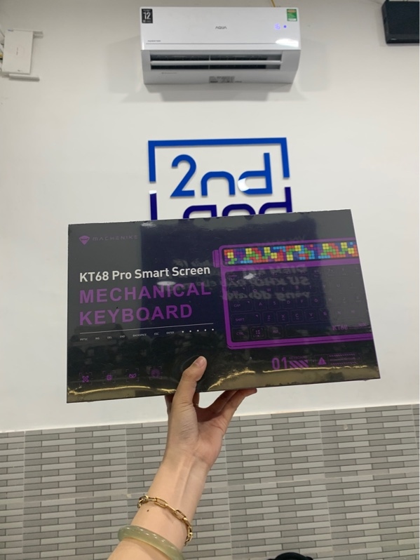 Bàn phím cơ KT68 pro smart screen mechanical - Màu đen - Newseal