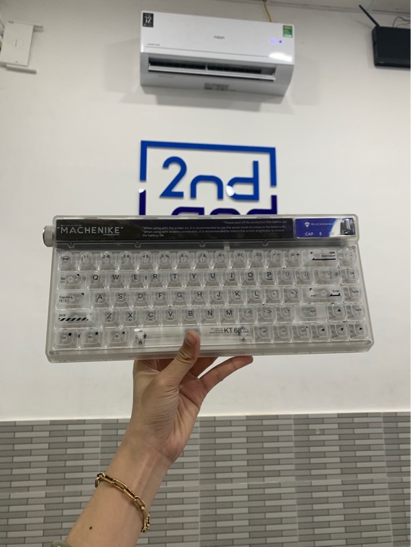Bàn phím cơ KT68 pro smart screen mechanical - Màu trắng - Openbox