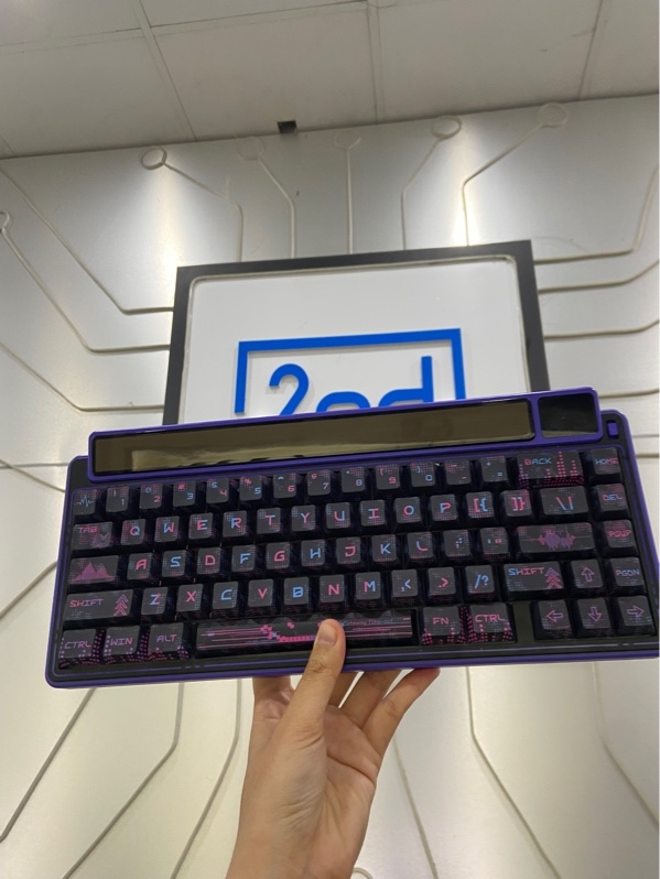 Bàn Phím Cơ Leobog AMG65 - Led RGB - 3 Mode Kết Nối - Màu tím - Ngoại hình: 98% - FullBox