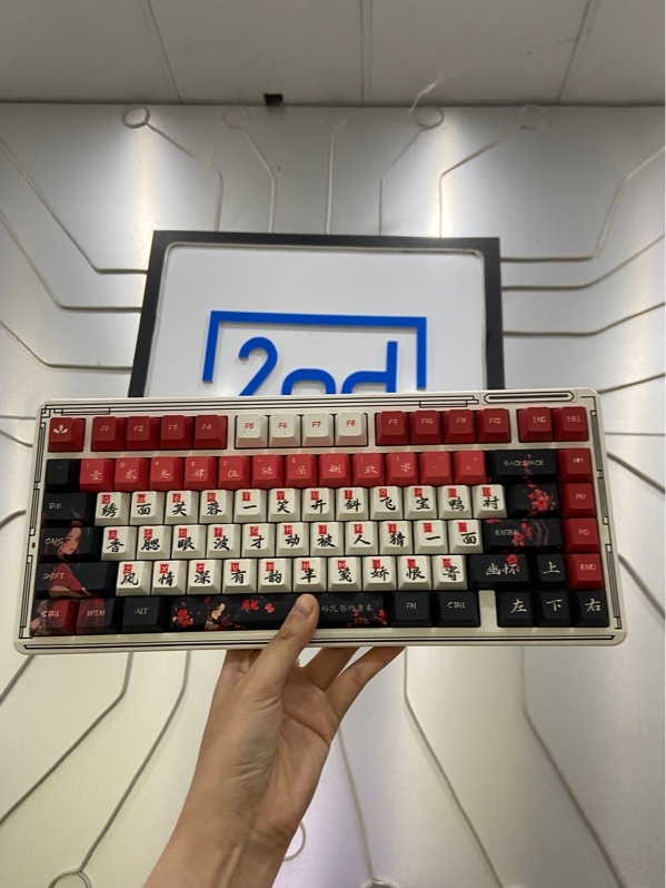 Bàn phím cơ Lingbao K75 - 3 mode kết nối( Bluetooth ,Receiver, Dây) - LED RGB Green Switch - Màu trắng - Ngoại hình: 98% - FullBox