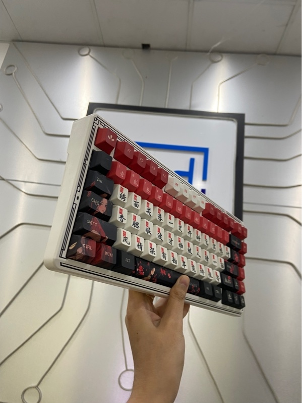 Bàn phím cơ Lingbao K75 - 3 mode kết nối( Bluetooth ,Receiver, Dây) - LED RGB Green Switch - Màu trắng - Ngoại hình: 98% - FullBox