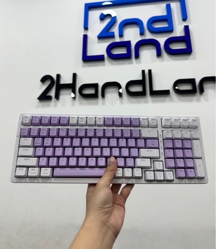 Bàn phím cơ Newmen GM328 - 1 mode : dây - Màu tím trắng - Ngoại hình 96% - Body