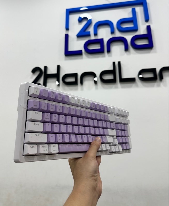Bàn phím cơ Newmen GM328 - 1 mode : dây - Màu tím trắng - Ngoại hình 96% - Body
