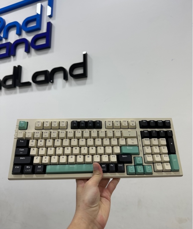 Bàn phím cơ Newmen GM328Plus - 3 mode - Màu Apricot Black Blue - Ngoại hình 97% - Kèm receiver + Dây kết nối