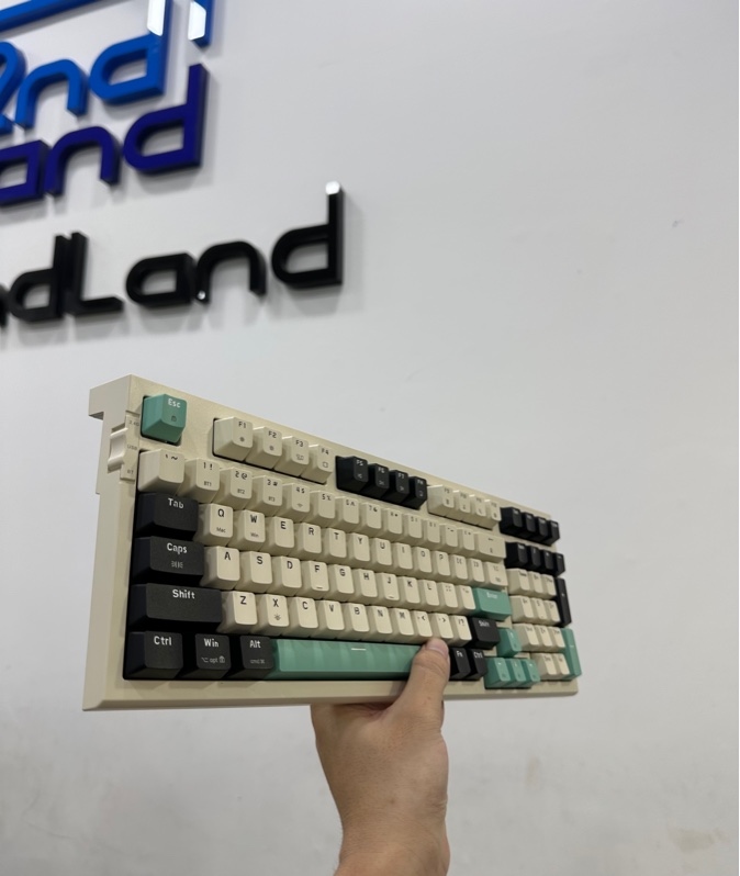 Bàn phím cơ Newmen GM328Plus - 3 mode - Màu Apricot Black Blue - Ngoại hình 97% - Kèm receiver + Dây kết nối