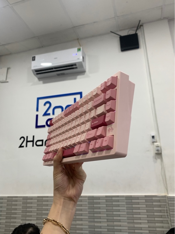 Bàn phím cơ PMO Wave 75 - 3 Mode - Màu hồng - Ngoại hình: 98% - Fullbox