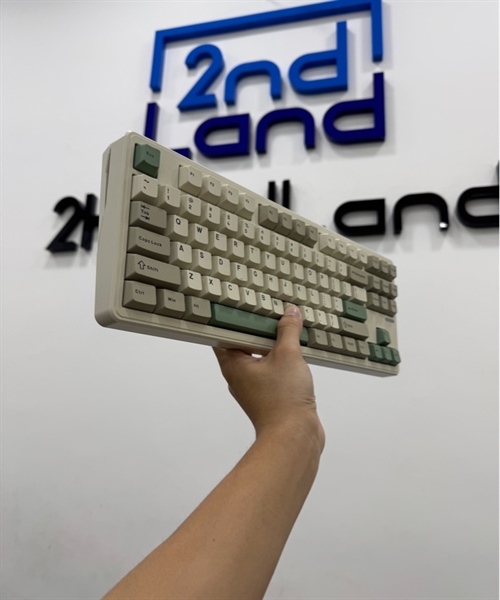 Bàn phím cơ Riccks RS8 - 3mode - Màu xanh trắng - Ngoại hình 98% - Fullbox 1