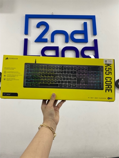 Bàn phím Corsair K55 Core - RGB - 1 mode dây - Màu đen - Ngoại hình 99% - FullBox
